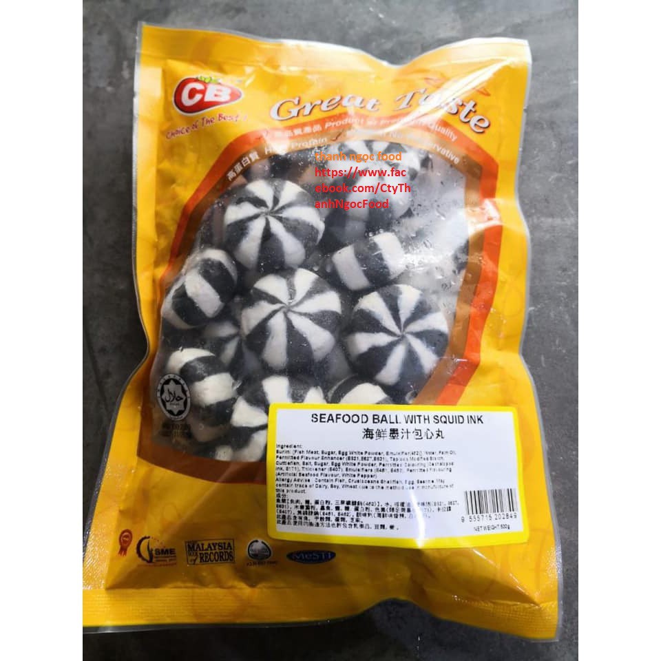 BÁNH BAO TR-ỨNG M-Ự-C(SEFOOD BALL WITH SQUID INK) chỉ giao hàng tp hcm