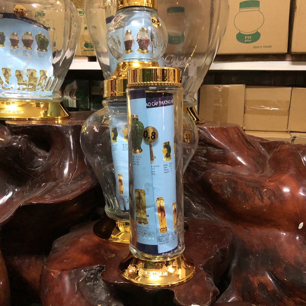 BÌNH NGÂM RƯỢU THỦY TINH CAO CÂP 0.8 Lít -THỦY TINH BẮC HẢI
