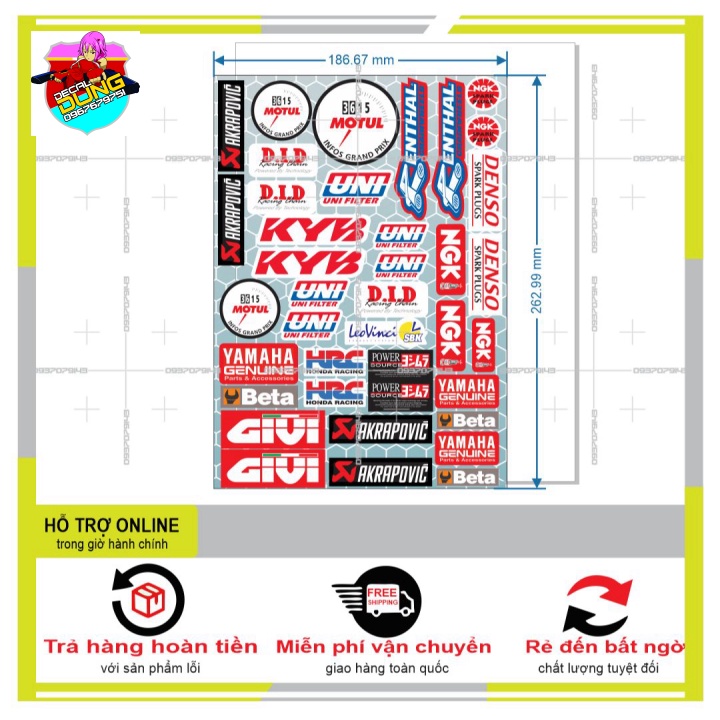 LOGO STICKER TRANG TRÍ XE MÁY 05 - DUNG DECAL