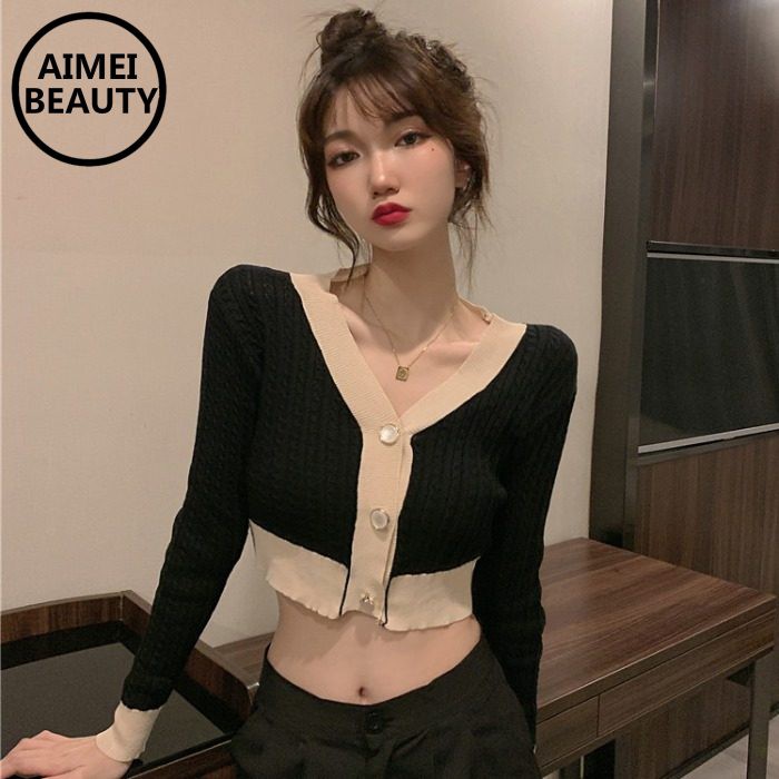 Áo cardigan phong cách Hàn Quốc thiết kế tay dài xinh xắn cho nữ