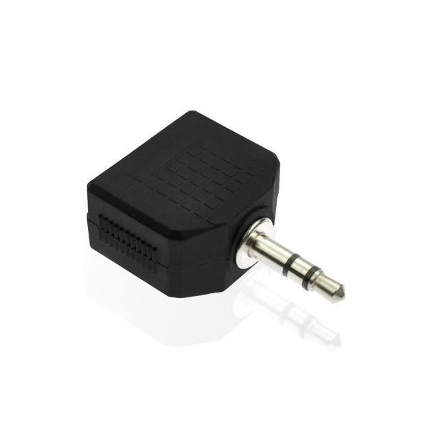 Đầu chia jack loa chuẩn 3.5 từ 1 ra 2 (Đen)