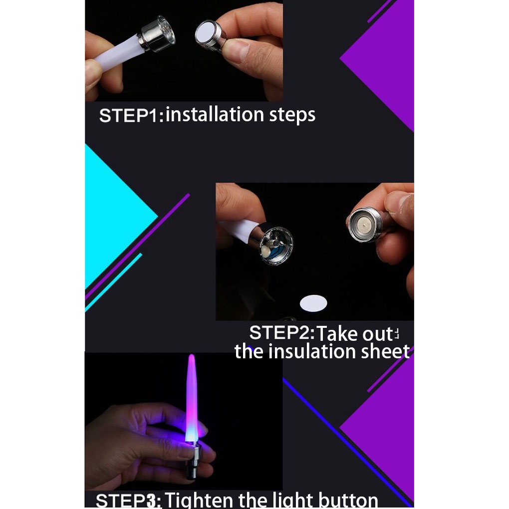 [GLOBAL] 2 Pcs/Set Bicycle Front Rear Wheel Valve Long Light Bike LED Cycling Tire Valve Cap Warning Lamp Bulb