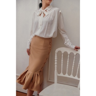 Chân váy đuôi cá phối nút nữ at moda de lita