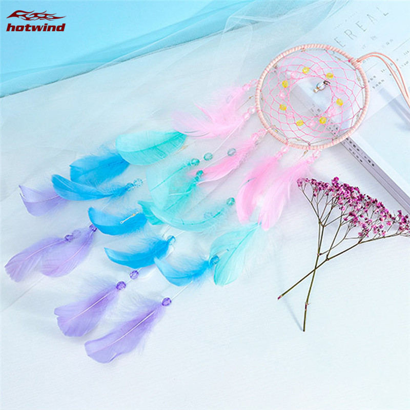 Dreamcatcher tích hợp đèn LED lung linh treo tường trang trí nội thất