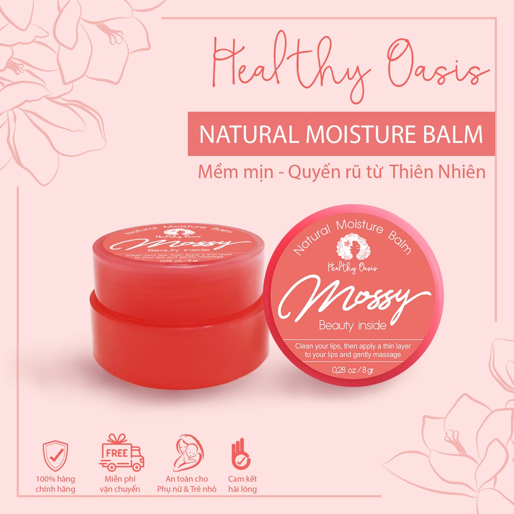 SON DƯỠNG MOSSY- DƯỠNG HỒNG, LÀM MỀM MÔI TỪ 100% THIÊN NHIÊN