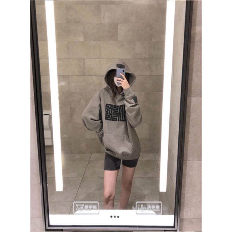 Áo Hoodie Nữ Tay Dài Dáng Rộng In Chữ Trẻ Trung