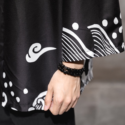 IFNICEFUTURE Áo Khoác Kimono Nam Họa Tiết Thời Trang Phong Cách Nhật Bản