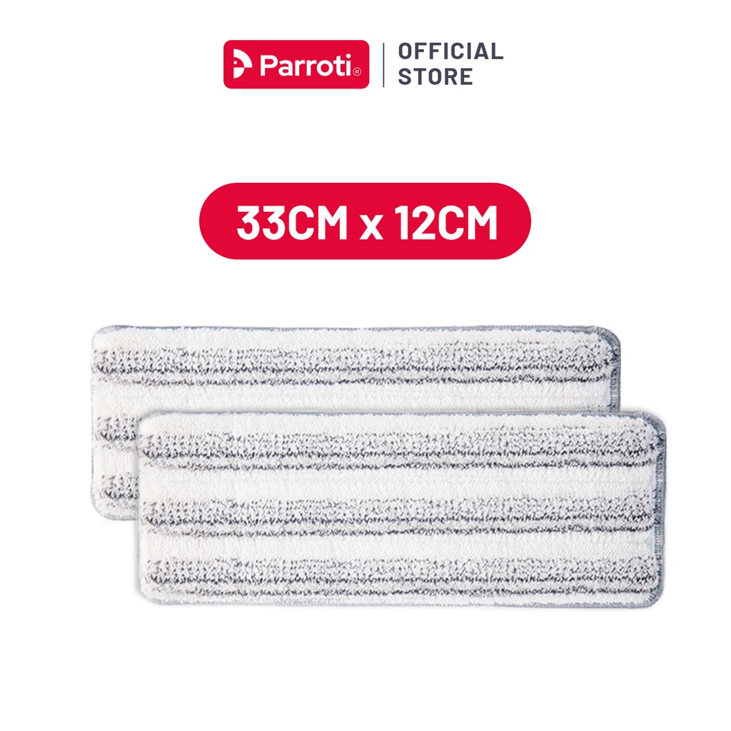 Combo 2 miếng lau nhà, bông lau microfiber cao cấp 33 x 12cm - Parroti Pro PAD-PR01