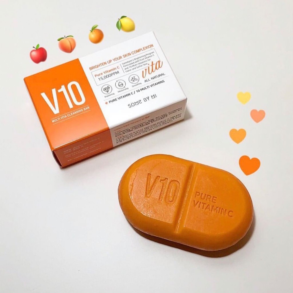 [SOMEBYMI] Bánh xà phòng rửa mặt dưỡng trắng da Pure Vitamin C V10  Cleansing Bar