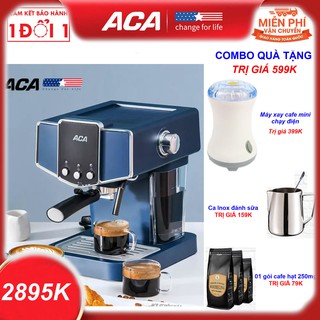 Quà Tặng Trị Giá 599K - Máy pha cà phê Espresso ACA AC-EJ12C/AC-ES12A bán tự động 15-20 Bar dành cho gia đình, văn phòng