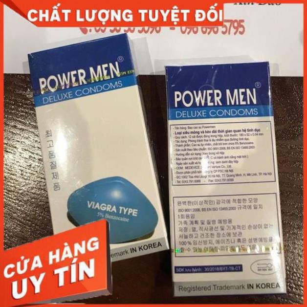 [MẸ & BÉ] Bao cao su Power Men Viagra siêu mỏng kéo dài thời gian (12 chiếc/hộp)