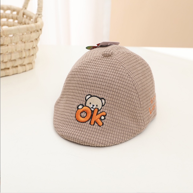Nón beret hình gấu chữ OK dễ thương cho be 6 tháng - 18 tháng