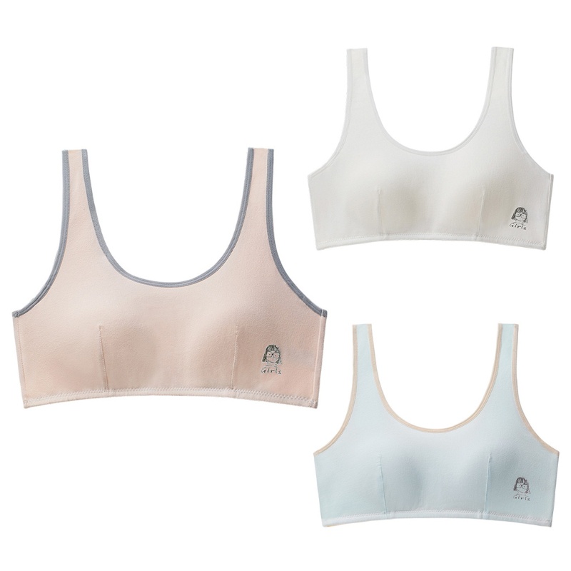 Áo lót vải cotton Thoáng Khí Không Gọng Có Mút Đệm Dành Cho Nữ