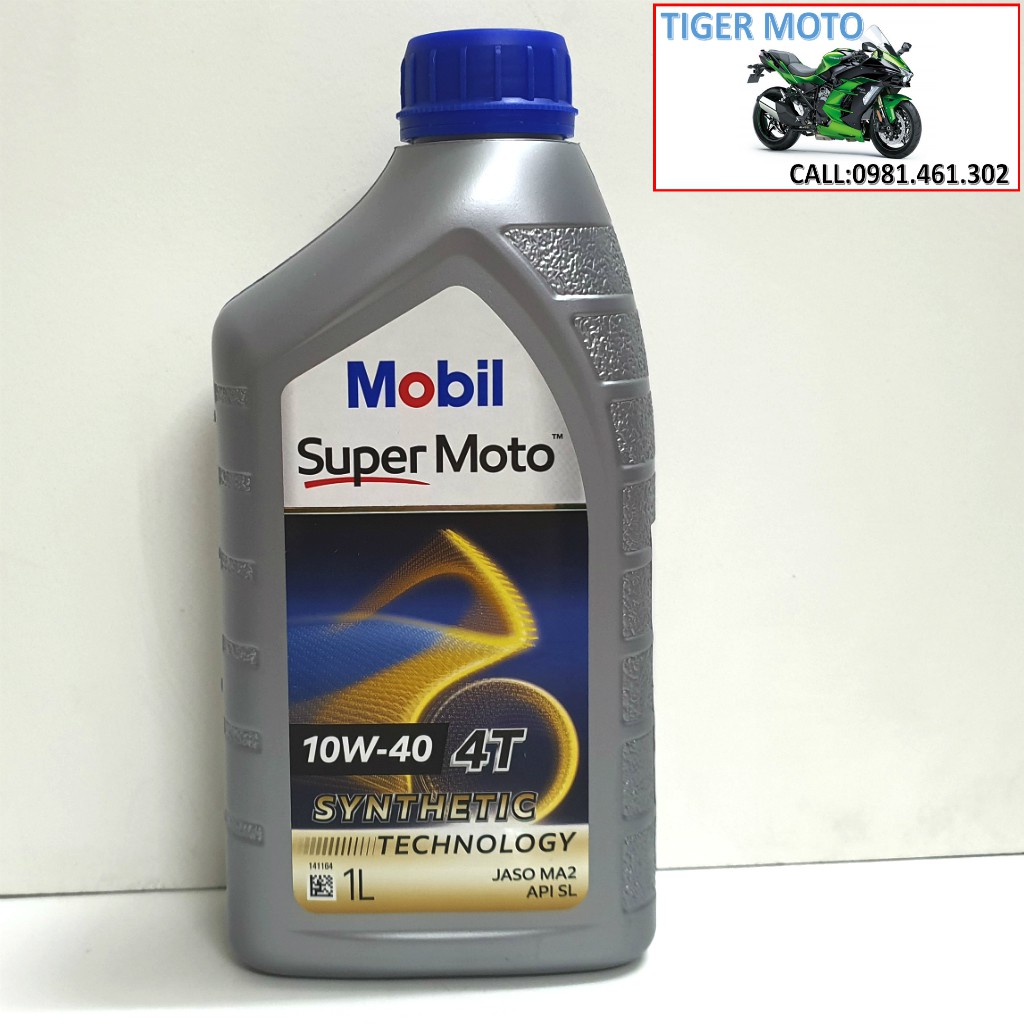 Nhớt Tổng Hợp Cho Xe Số Mobil Super Moto 4T 10W-40 NHẬP KHẨU SINGAPORE