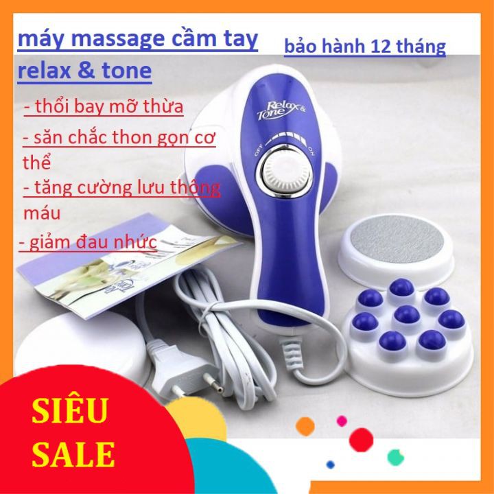 Máy mát xa cầm tay - Máy massage trị liệu đau nhức toàn thân 5 đầu Relax and t