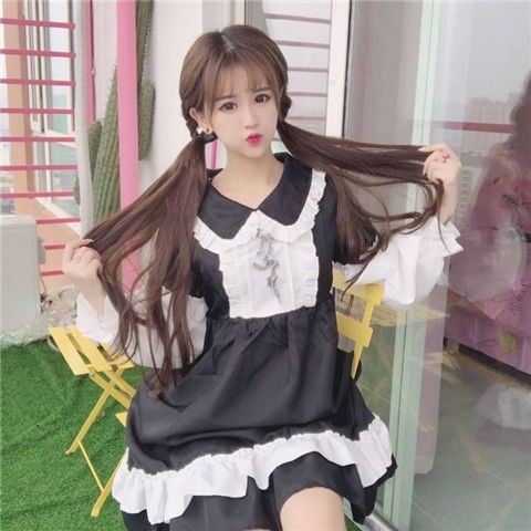 >! Váy đầm cho bé gái Lolita dành cho trẻ em 12 tuổi Công chúa bắp cải Hai chiều Cô gái mềm mại Lolita 10 tuổi