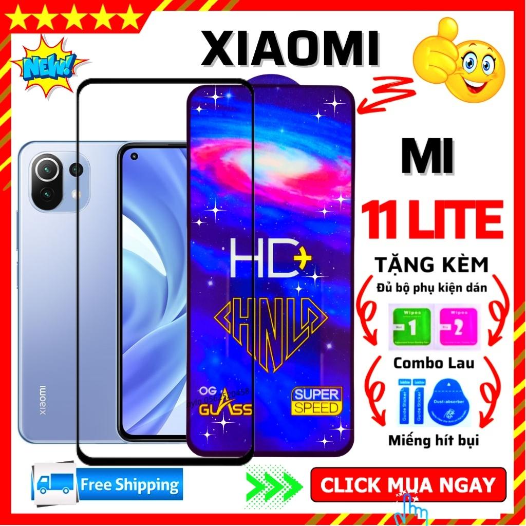 Kính Cường Lực Xiaomi Mi 11 LITE - Miếng Dán Full màn hình 21D - Độ cứng 11H - Độ trong suốt cực cao.