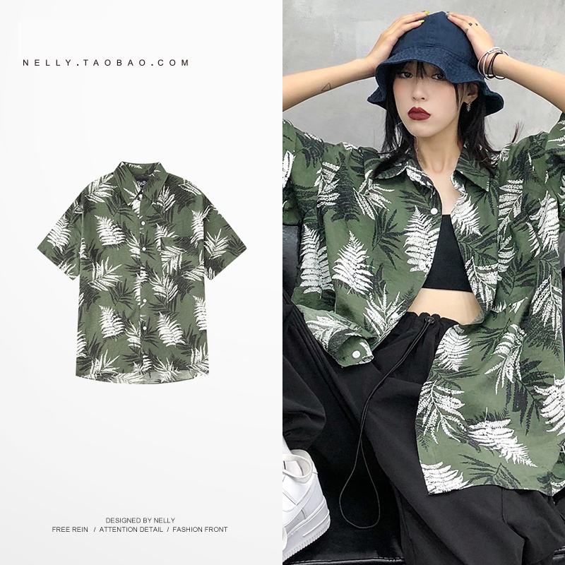 (M-3XL) Áo sơ mi ngắn tay Unisex, Chất lượng mát mẻ, Áo khoác cardigan cho nam và nữ, sọc trơn, hai kiểu, nhiều kích cỡ