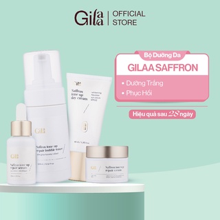 Bộ 4 sản phẩm dưỡng trắng và phục hồi da Gilaa Saffron Tone Up Repair