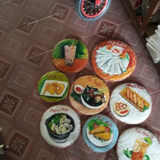 Combo 8 mẹt tre vẽ món ăn