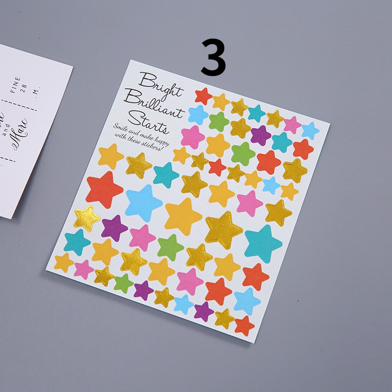 Bộ Sticker Dán Trang Trí Sổ Tay Diy Hình Chữ Số / Trái Tim / Ngôi Sao Dành Cho Trẻ Em