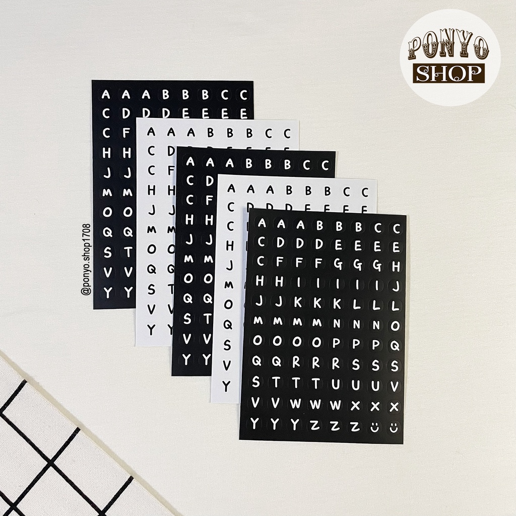 Sticker chữ cái Alphabet trang trí sổ tay