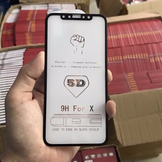 Kính cường lực 5d full màn cho iphone x màu đen mới. - spkcn