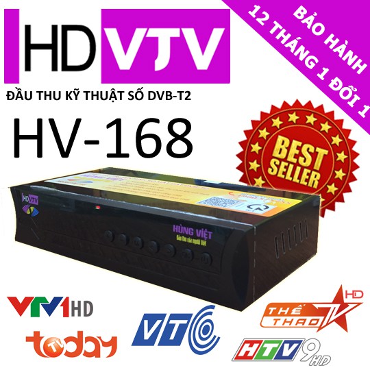 Đầu thu kỹ thuật số DVB T2 Hùng Việt HV-168