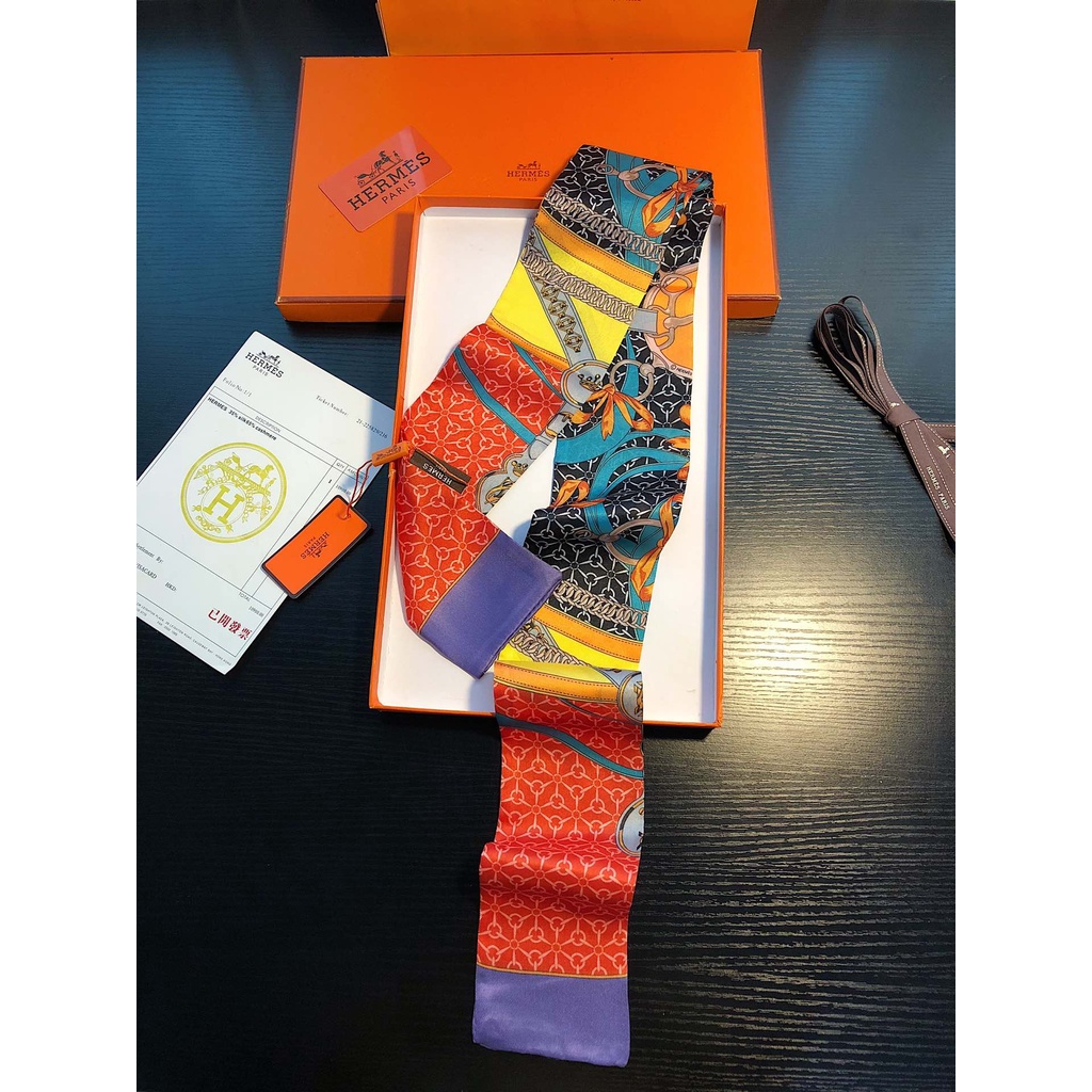 Khăn Choàng Cổ / Băng Đô Vải Lụa Màu Cam Thời Trang Cho Nữ