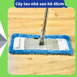 Cây lau nhà san hô 45cm , cây lau sàn công nghiệp san hô cán thằng inox 45cm nhiều màu