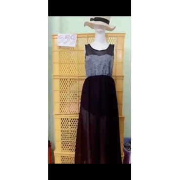 đầm maxi phối chân váy lưới size S-M. S359