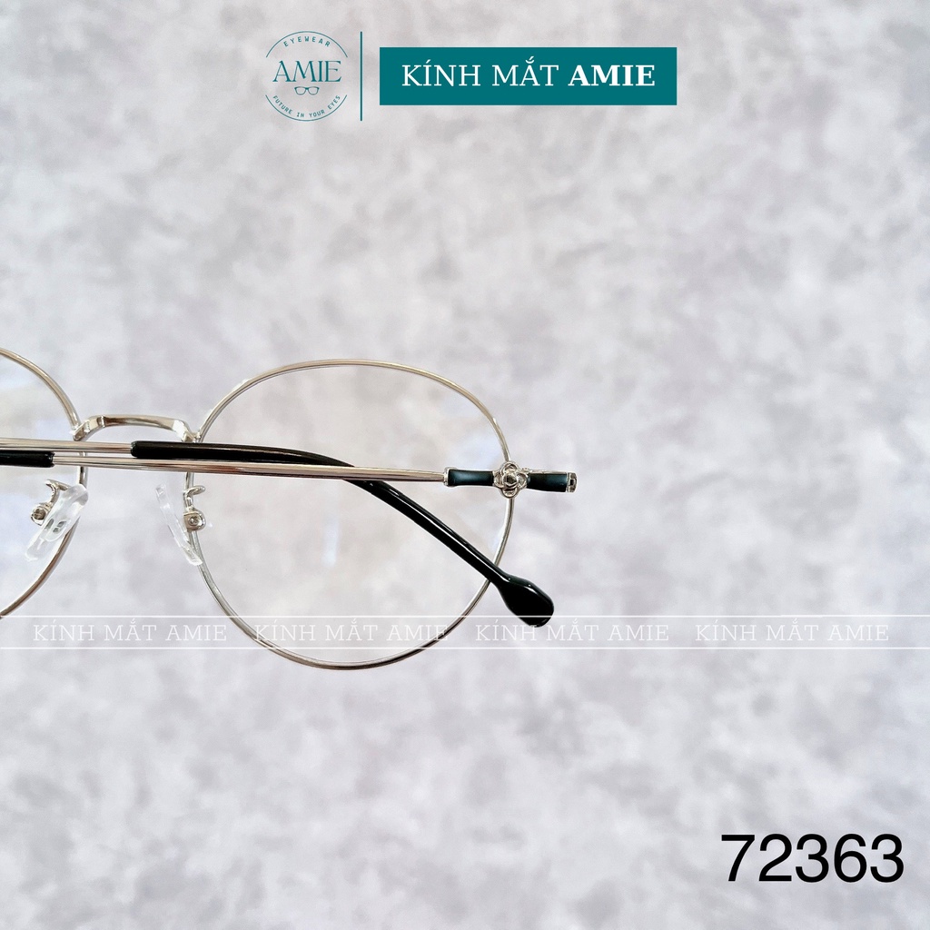 Kính mắt tròn nữ AMIE Eyewear gọng kính cận kim loại phụ kiện thời trang trẻ trung màu sắc cao cấp 72363