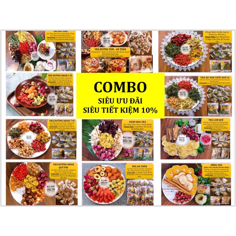 Tặng Táo đỏ Trà Thảo Mộc Tổng hợp ( set 30 gói) Dường nhan, Thanh lọc, mát gan,An Thần, Dễ Ngủ, Đẹp Da