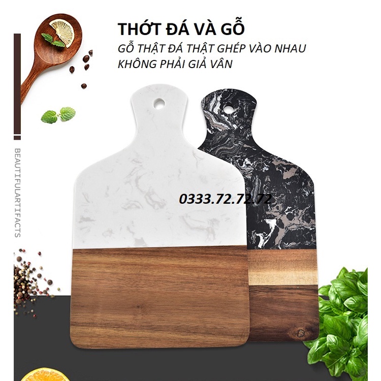 Thớt Gỗ Đá Thật bày đồ ăn/decor, bày cheese, Coldcuts