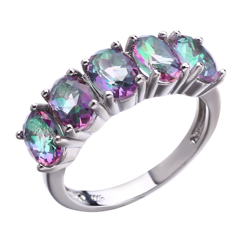 Nhẫn đính đá Zircon màu sắc thời trang ấn tượng