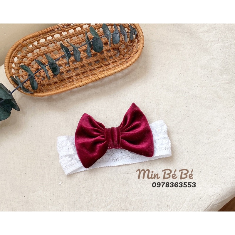 Băng đô, turban nơ nhung dễ thương cho bé gái