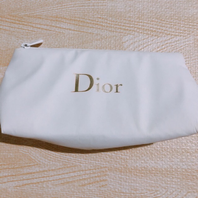 Túi phụ kiện makeup dior vải trắng mềm