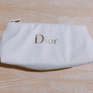Túi phụ kiện makeup dior vải trắng mềm