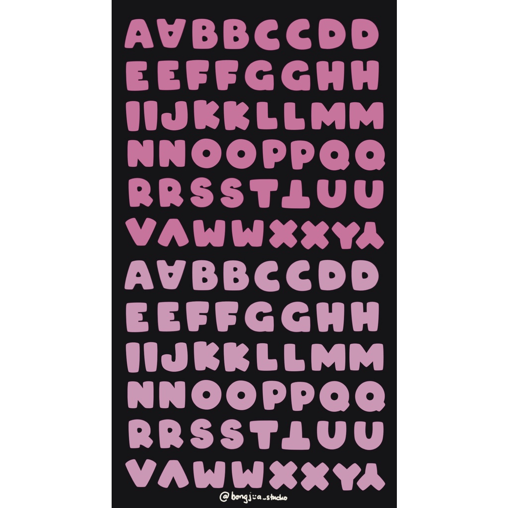 Sticker trang trí Two Toned Alphabet Bongjua Studio