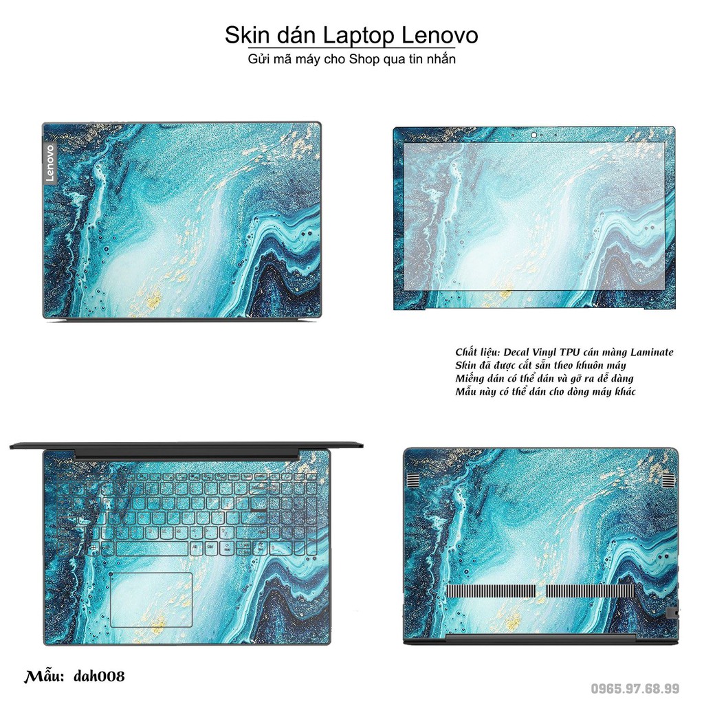 Skin dán Laptop Lenovo in hình vân đá (inbox mã máy cho Shop)