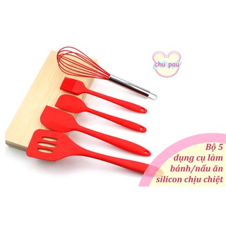 BỘ 5 MÓN DỤNG CỤ LÀM BÁNH/NẤU ĂN BẰNG SILICON CHỊU NHIỆT