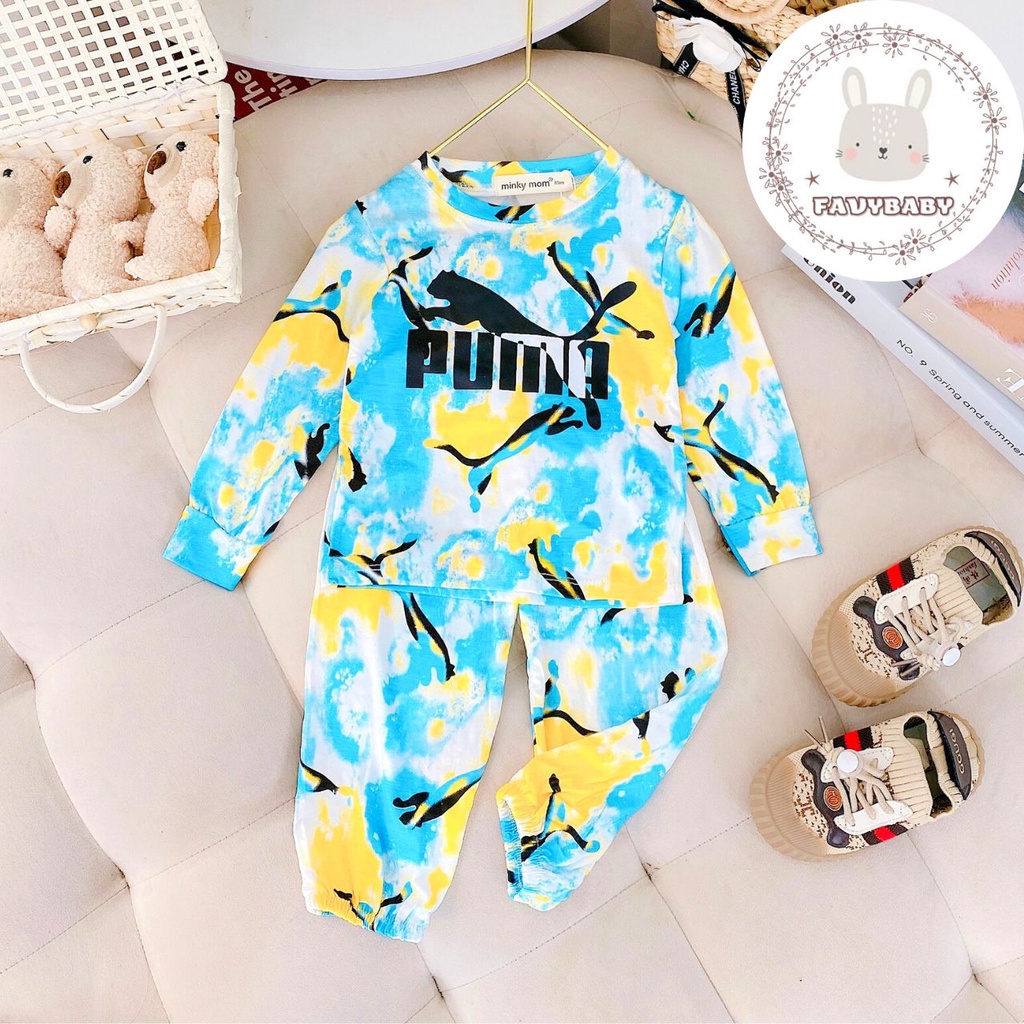 Bộ Dài Tay Quần Alibaba MINKY MOM Chính Hãng Bé Trai Bé Gái Thun Lạnh Thương Hiệu Sang Chảnh 0 1 2 3 4 5 Tuổi - Favybaby