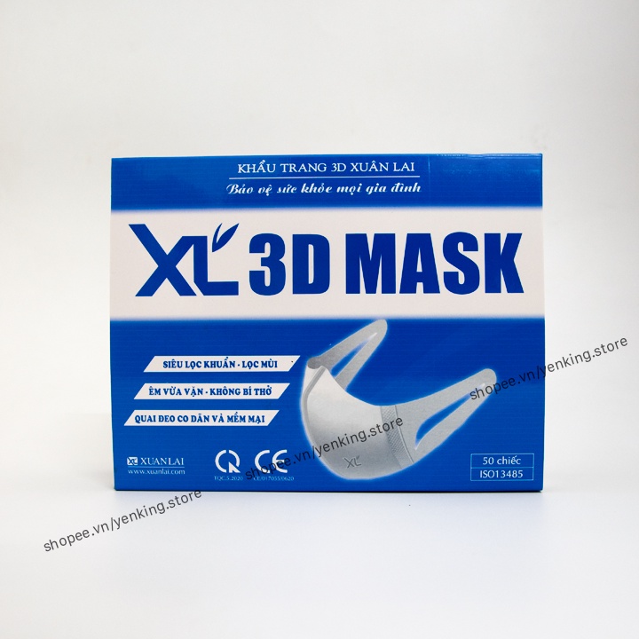 [Hộp 50C] Khẩu Trang Xl 3D Mask Công Nghệ Nhật Chính Hãng Công Ty Xuân Lai