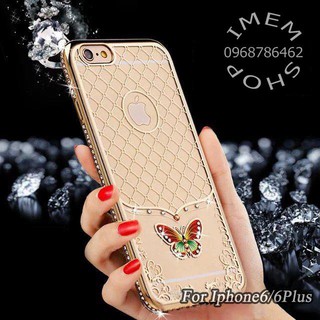 Ốp lưng iphone silicon viền đính đá