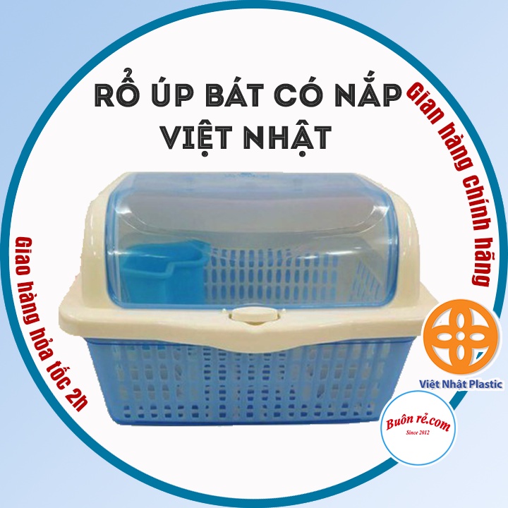 Rổ úp bát có nắp Việt Nhật, Kệ úp chén bát nhà bếp (MS:5568)