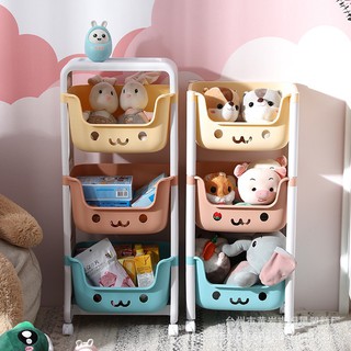 Kệ Để Đồ 3 Tầng Cho Bé Hình Gấu Có Bánh Xe Đa Năng Thuận Tiện Di Chuyển, Làm Kê Đựng Đồ Chơi, Kệ Sách Cho Bé