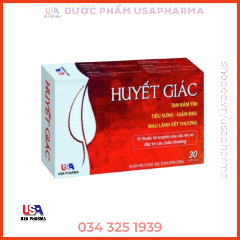 Viên uống Huyết giác giúp tan bầm tím, tiêu sưng, giảm đau, mau lành vết thương - Hộp 30 viên