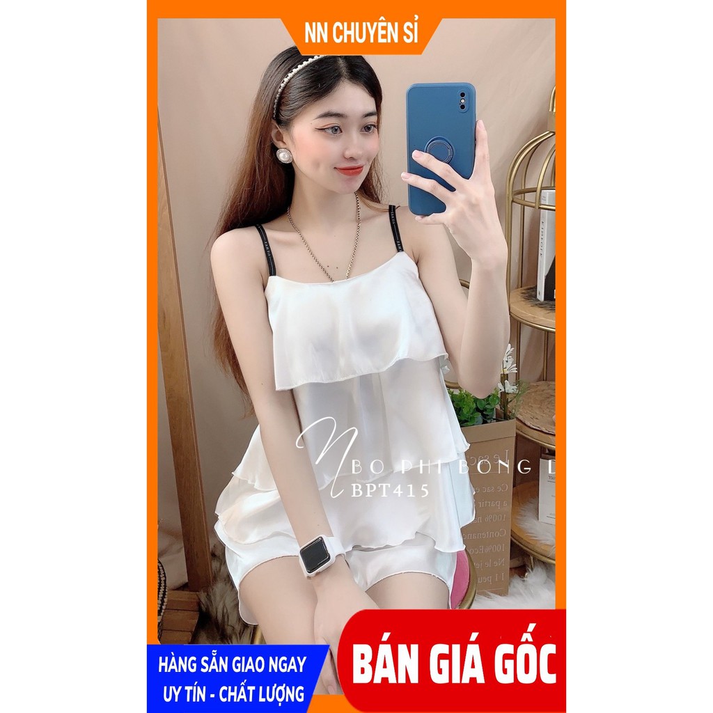 Đồ bộ phi bóng đùi 3 tầng mặc nhà cực xinh BPT415 ⚡Ảnh thật⚡ Đồ bộ nữ