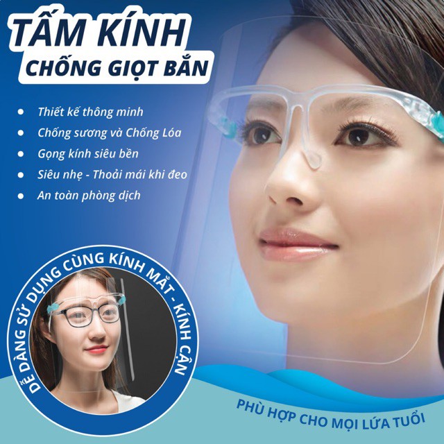 Combo 5 Cái Kính Bảo Hộ Y Tế Chống Giọt Bắn, Chống Dịch, Mũ Chống Giọt Bắn