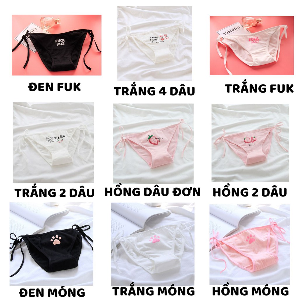 Quần Lót Nữ Cotton Bikini Sexy Cute thiết kế 2 dây buộc hông gợi cảm sexy mã C009 | BigBuy360 - bigbuy360.vn